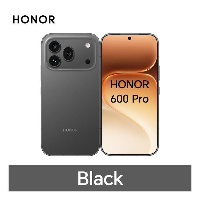 Smartphone 5G - HONOR 600 Pro 12Go RAM 512Go - Snapdragon 8 Elite - Appareil Photo 200MP - AMOLED 120Hz - Noir - Version EU