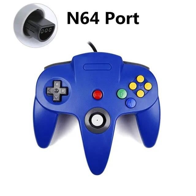 GC Bleu de jeu filaire N64 pour PC et Mac, joystick pour Gamecube Cdiscount Informatique