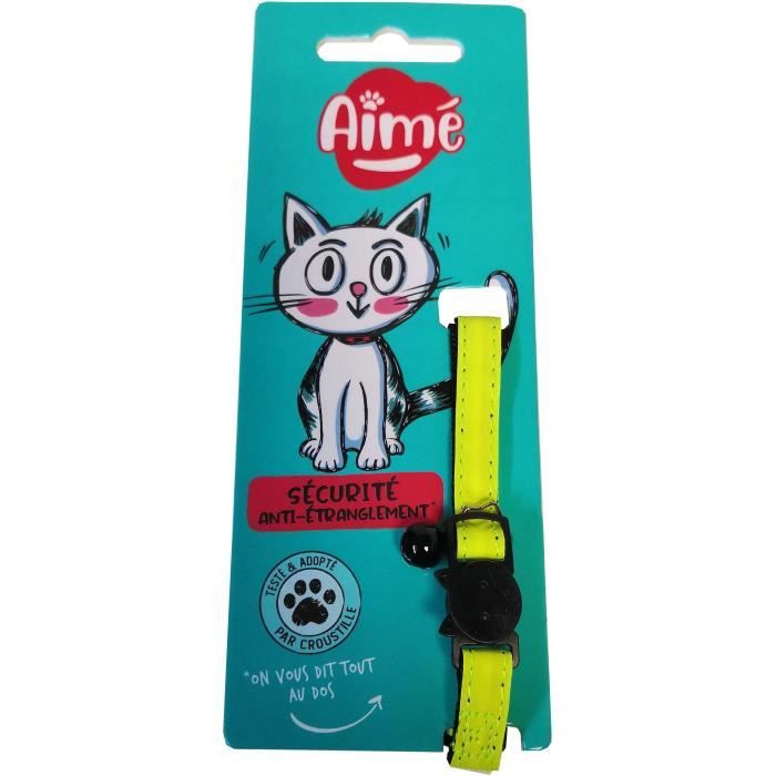 Meilleurs prix pour Collier pour chat - AIME - Jaune fluo paillettes dorées grelot argenté