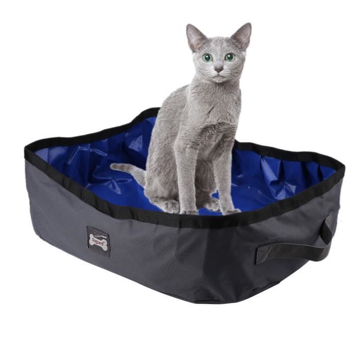 Bac A Litiere Pliable Pour Chat Litiere Portative Exterieure Impermeable Pour Animaux Gris Cdiscount Animalerie