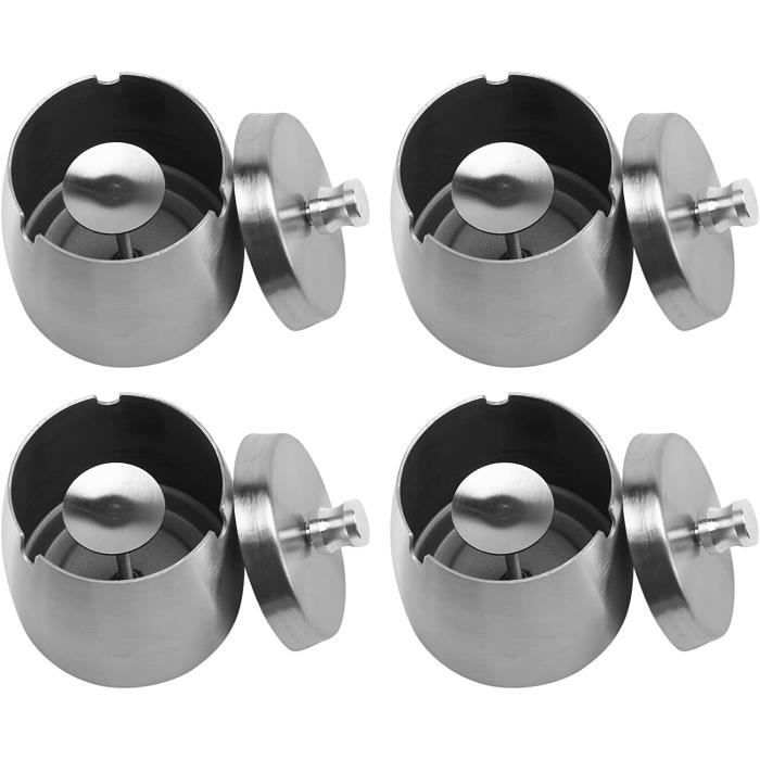 Collecteur De Suie En Acier Inoxydable Avec Couvercle Anti-odeurs – Design élégant, Coupe-vent – Pour Intérieur/extérieur – Dimensions 9x8 Cm