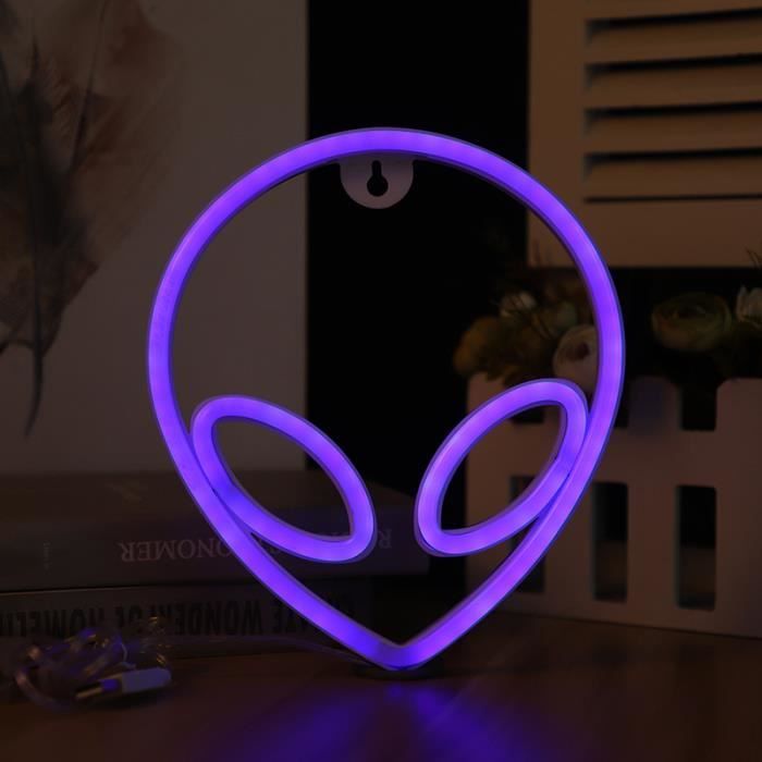 Objets lumineux déco,Enseigne au néon LED Planet,décor de chambre,fusée