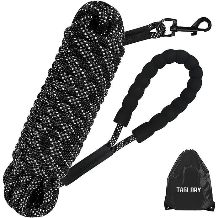 Longe pour chien - 10 m - 8 mm nylon résistant - Poignée rembourrée - Couture réfléchissante