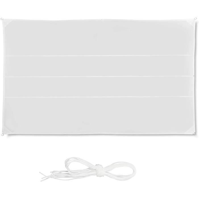 Voile d ombrage rectangle 4 x 6 m blanc