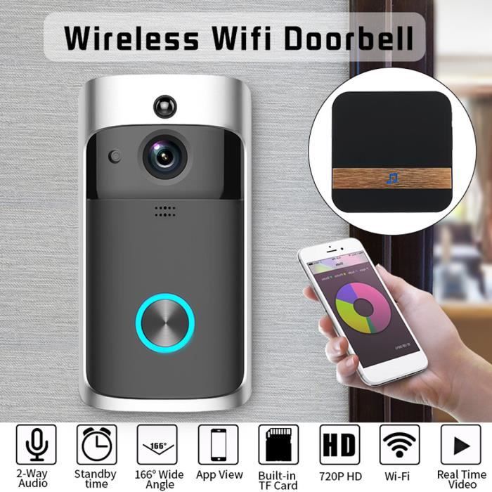 Sans fil Wifi Télécommande Vidéo Porte Téléphone Appareil Photo sonnette interphone de securite Bel