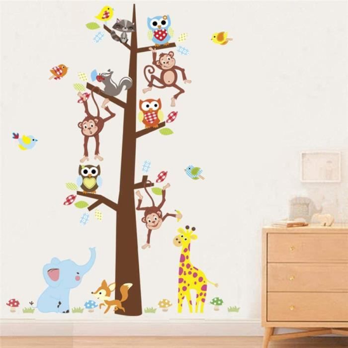 Acheter Zèbre girafe Jungle animaux Stickers muraux dessin animé salon chambre Stickers muraux enfants chambre pépinière salle de jeux chevet décor affiche autocollant