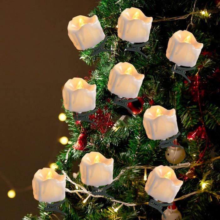 6 Bougies LED Solaires Flamme Réaliste Scintillante - Étanches Intérieur Extérieur Fête Mariage Noël