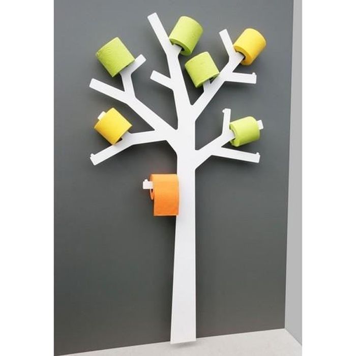 Réserve papier wc design arbre pqtier blanc presse citron - Cdiscount  Bricolage