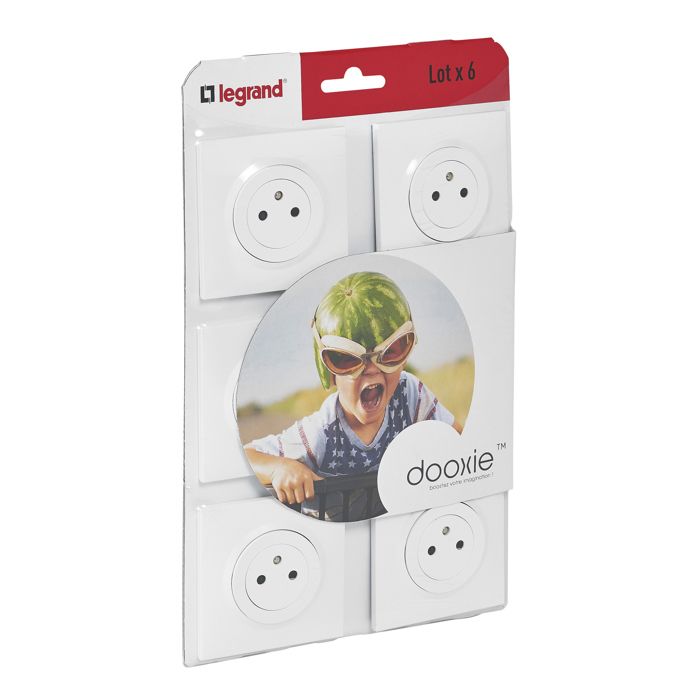 Legrand - Lot De 6 Prises De Courant Complètes 2P+T 16A Dooxie - Blanc Pas Cher