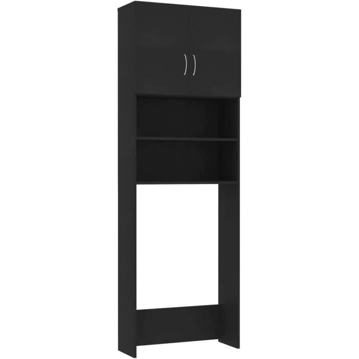 Étagère Machine à Laver Relaxdays - 3 Niveaux - Chrome - 162x63x30cm - Pour Salle De Bain/WC