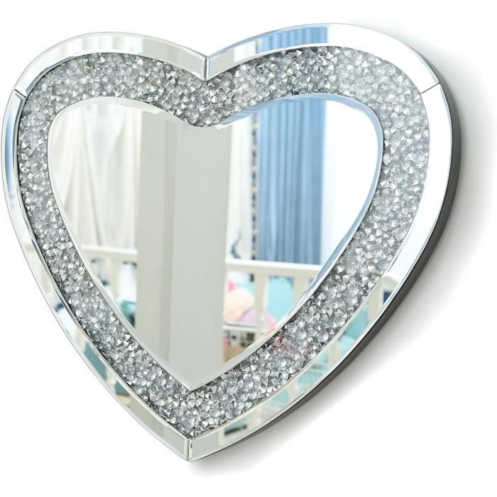 Miroir Mural En Forme De Cœur Style Baroque/Art Déco Doré - 39x38 Cm - Neuf - Montage Mural - Cadeau Romantique