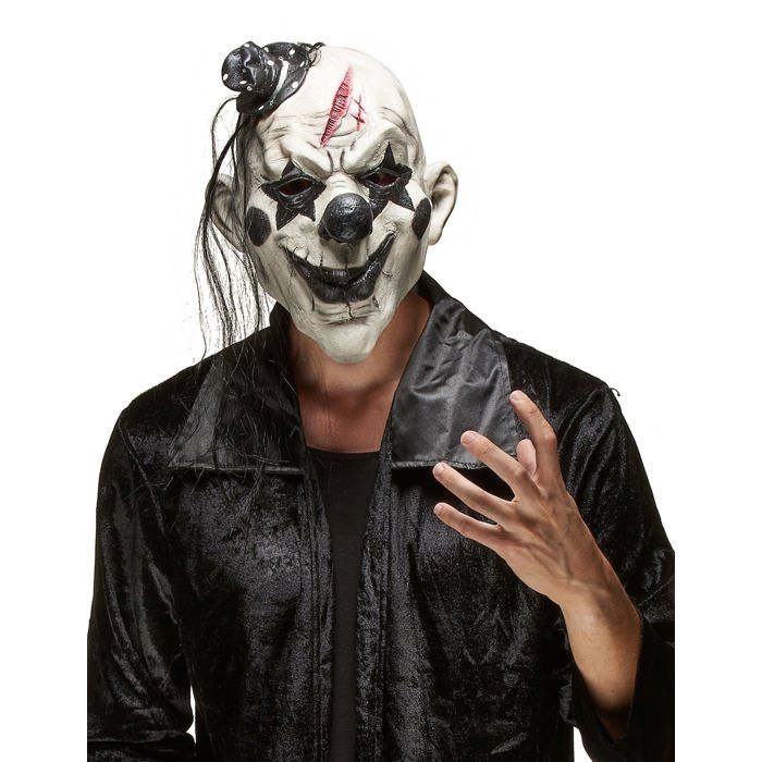 Masque clown rockeur effrayant adulte Halloween - Rouge - Mixte - Intérieur