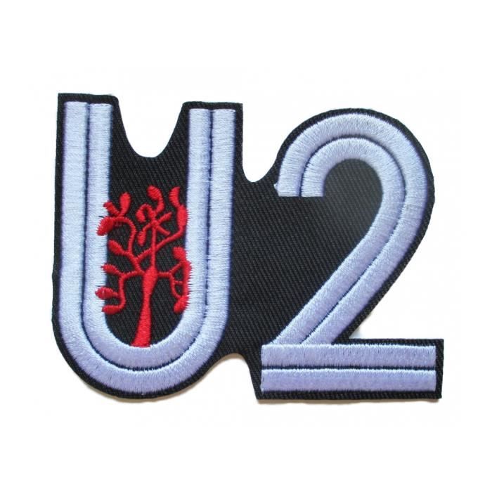 ÉCUSSON PATCH Applique thermocollant ** 8 X 6,5 cm ** Double coeur Noir Blanc