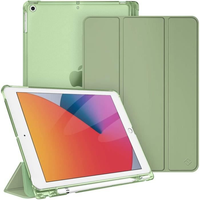 MoKo Étui Protection IPad 9e/8e/7e Génération 10.2" - Support Arrière Mat, Fonction Veille/Réveil Automatique, Gris Sidéral