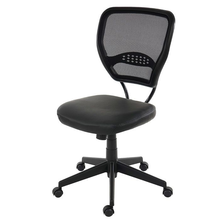 Fauteuil/chaise de bureau Seattle charge 150kg similicuir ~ noir sans accoudoirs