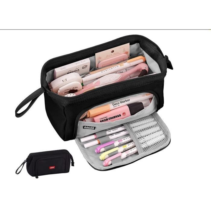Étui à Crayons * * Trousse Scolaire Pour étudiants, Sac De Fournitures Avec Fermeture éclair Et Fenêtre Frontale, Idéal Pour * En Classe Ou