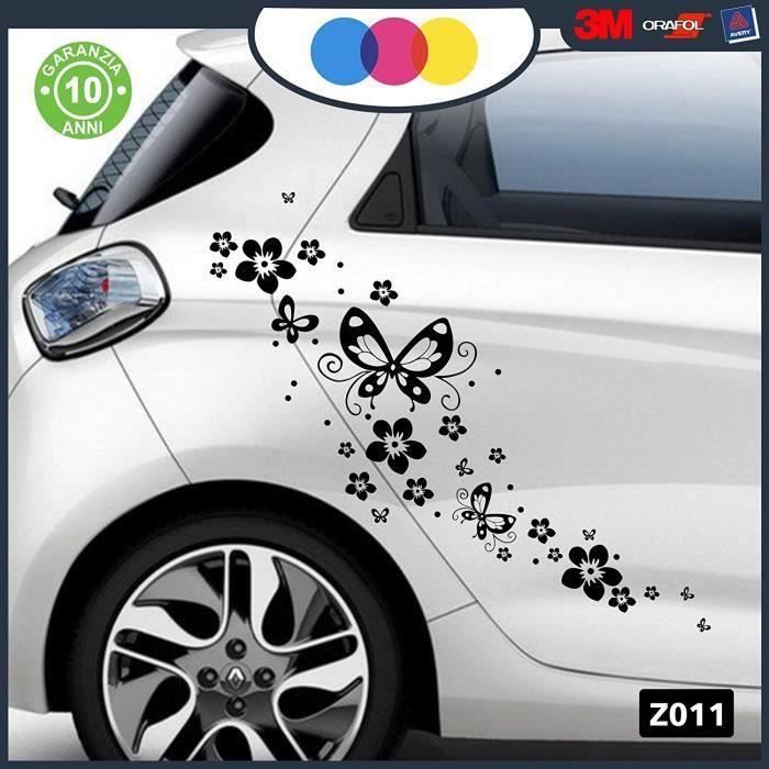 Stickers pour Voiture – Fleurs et farfalle- Voiture Machine – Nouveauté.  Auto Moto, Stickers, Van Camper Decal Noir - Cdiscount Auto