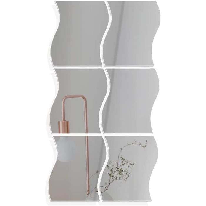 Uposao Lot De 6 Miroir Autocollant Mural Argenté Miroir Murale Adhesif Forme en Vagues 3D Décoration Muraux DIY Decal Miroir de Style pour Décoration Uposao Lot De 6 Miroir Autocollant Mural Argenté Miroir Murale Adhesif Forme en Vagues 3D Décoration Muraux DIY Decal Miroir de Style pour Décoration