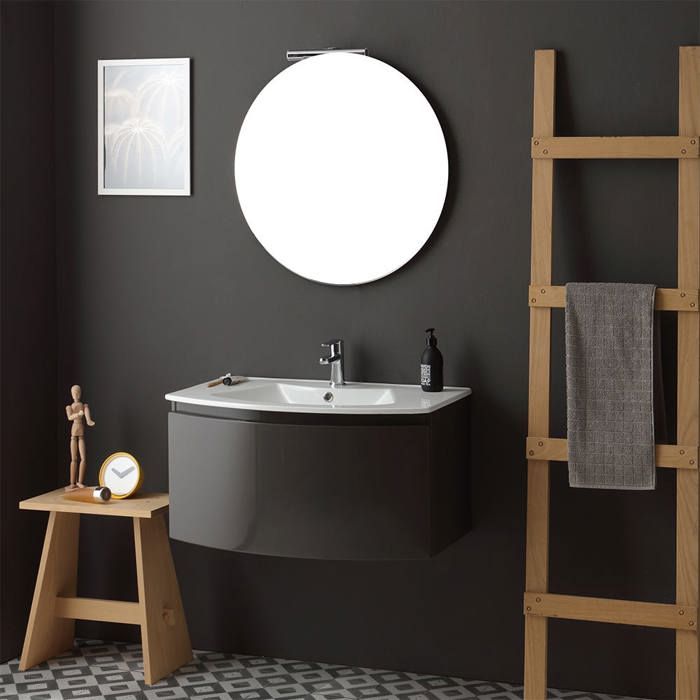 Armoire De Toilette Avec Vasque Murale Gris Anthracite Miroir Rond Riva Achat Vente Armoire De Toilette Armoire De Toilette Avec Soldes Sur Cdiscount Des Le 20 Janvier Cdiscount