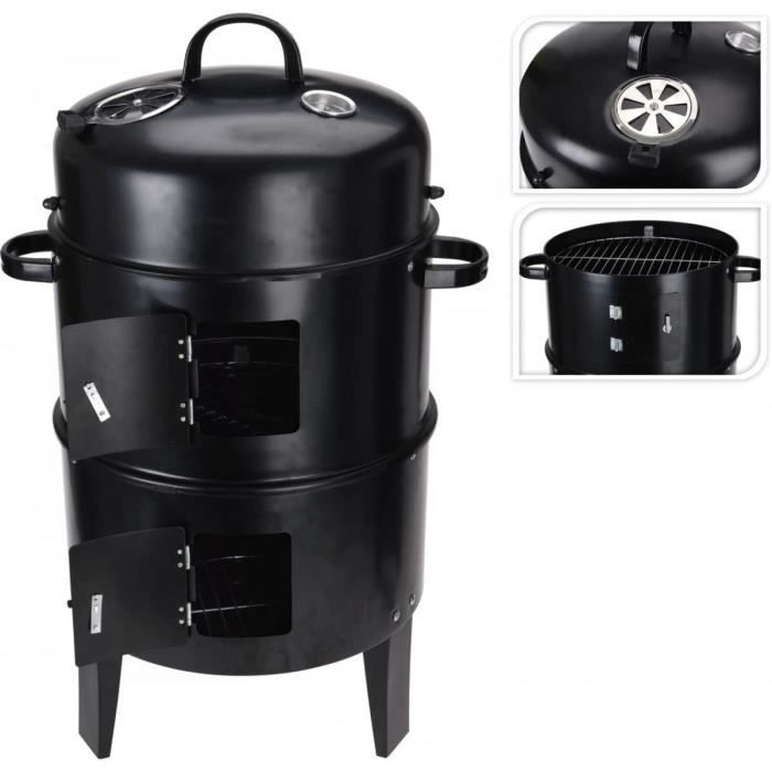 Wadiga Barbecue Baril Fumeur. Le noir