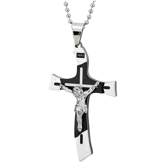 CHRIST ARGENT NEUF CHAINE PENDENTIF CROIX Chretienne