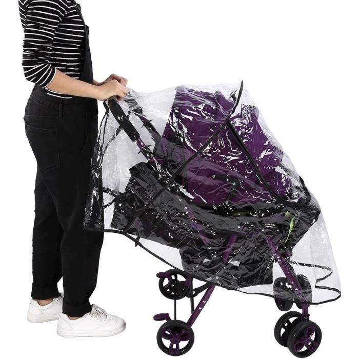 Housse De Pluie Universelle Poussette O³ - Étanche Et Transparente - Protection Bébé
