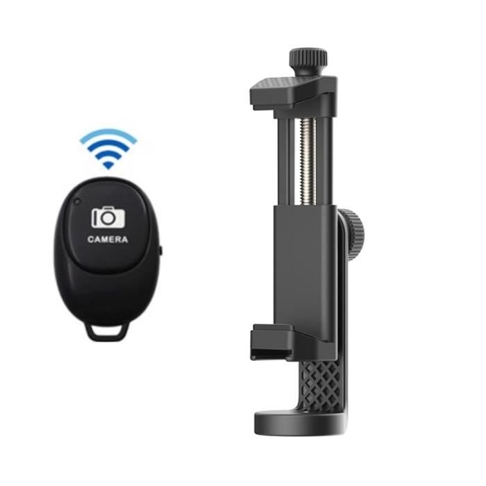Adaptateur Trépied Smartphone Avec Double Griffe Froide - Rotatif 360° - Compatible IPhone Galaxy - Noir