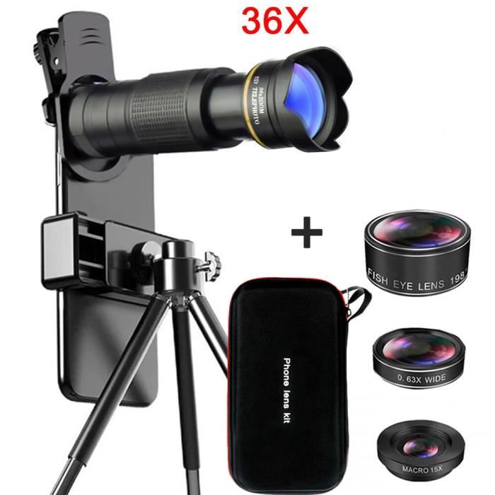 cam,4K HD télescope optique Zoom téléphone caméra lentille