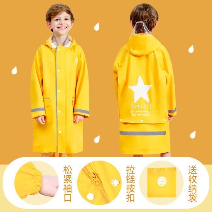 Poncho Pluie Enfant Totes - Jaune Imperméable - Taille Unique - NEUF