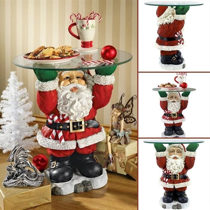 Statue deco,Sculpture en verre du père noël 1 pièce,décoration de Table de vacances en résine,décoration de noël maison - Type A