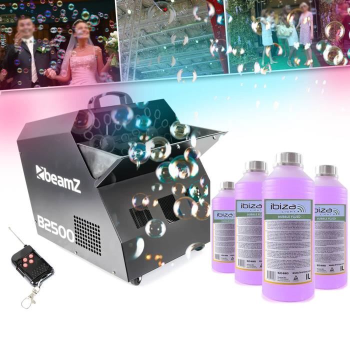 Machine à bulles BeamZ B2500 4L Liquide Inclus Pro Mariage Evenement