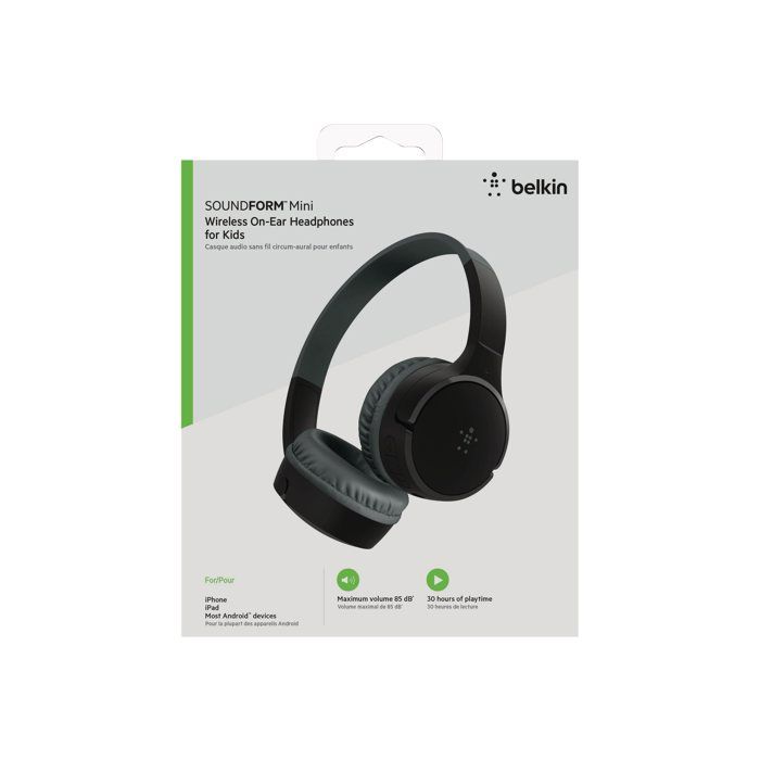 Casque - Belkin - Soundform Mini - Filaire - Sur-oreille - Noir/Blanc