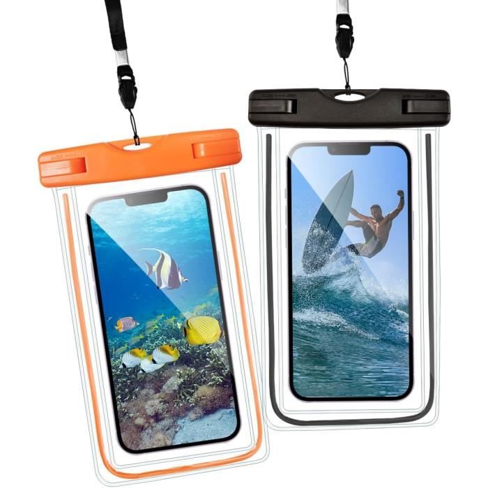 Pochette étanche IPX8 Pour Smartphone (iPhone 17/16/15/14/13, Noir, Taille 6.8 Pouces)