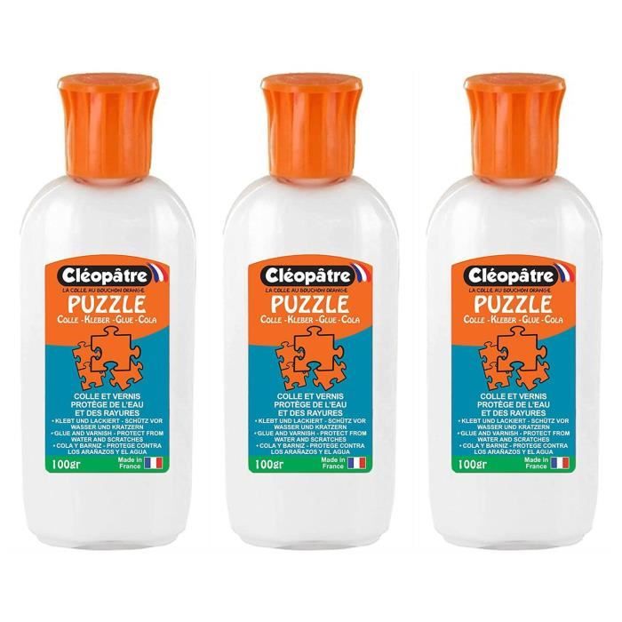 Colle Pour Puzzles Transparente – Non Toxique, Séchage Rapide, Avec 2 Pinceaux Et Tête Éponge - 4