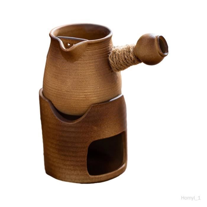Nizirioo Chauffe-Théière En Céramique Avec Bougeoir Rétro Sculpté - Idéal Maison Et Café