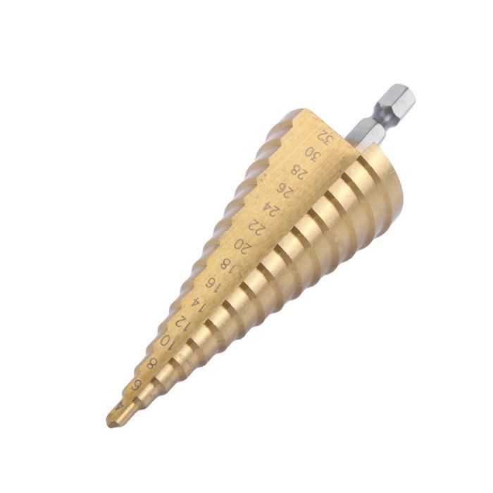Mesybveo Forets Étagés HSS Titanium - Lot De 3 (4-12mm, 4-20mm, 4-32mm) - Pour Métal, Bois, PVC