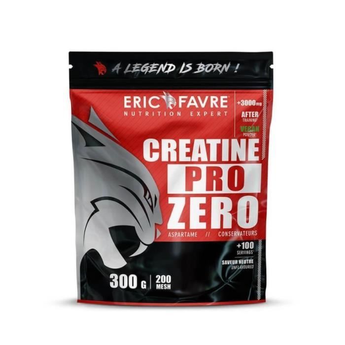 Eric Favre - Pure Creatine - Créatine Pro Zero 300g - Bcaa & Acides Amines - Neutre