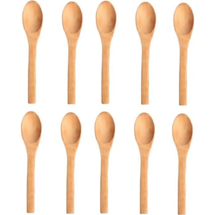 Lot de 30 petites cuillères à miel en bois 8 cm