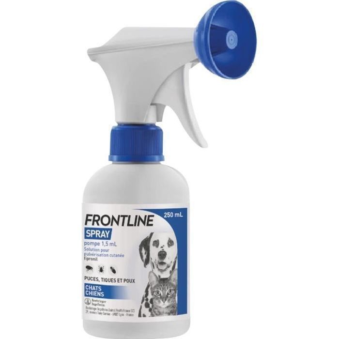 frontline spray 500 ml - puces, tiques, poux - chien et chat