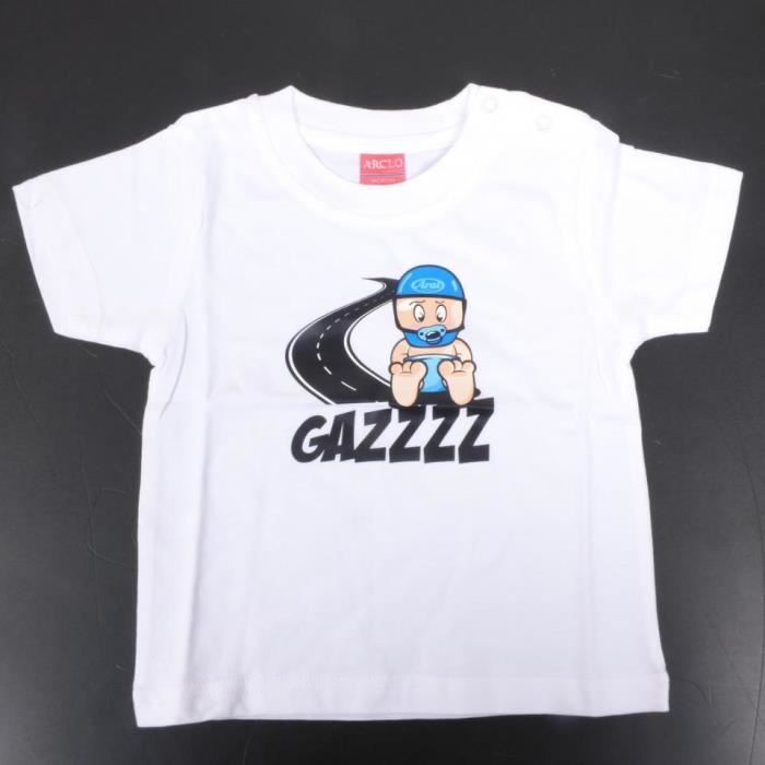 Tee Shirt Bebe Blanc Gazz Sur Route Avec Casque Arai Bleu Taille 6 12 Mois Neuf Cdiscount Auto