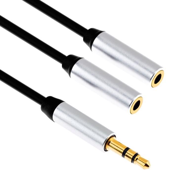GShield 50cm Câble 3,5mm Jack Y Splitter pour Casques et Écouteurs Audio Adaptateur Stéréo 1x
