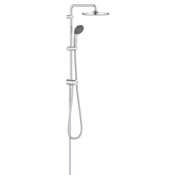 Colonne de douche avec inverseur manuel - GROHE - Pomme haute ronde 25cm - 2 jets - Finition chromée