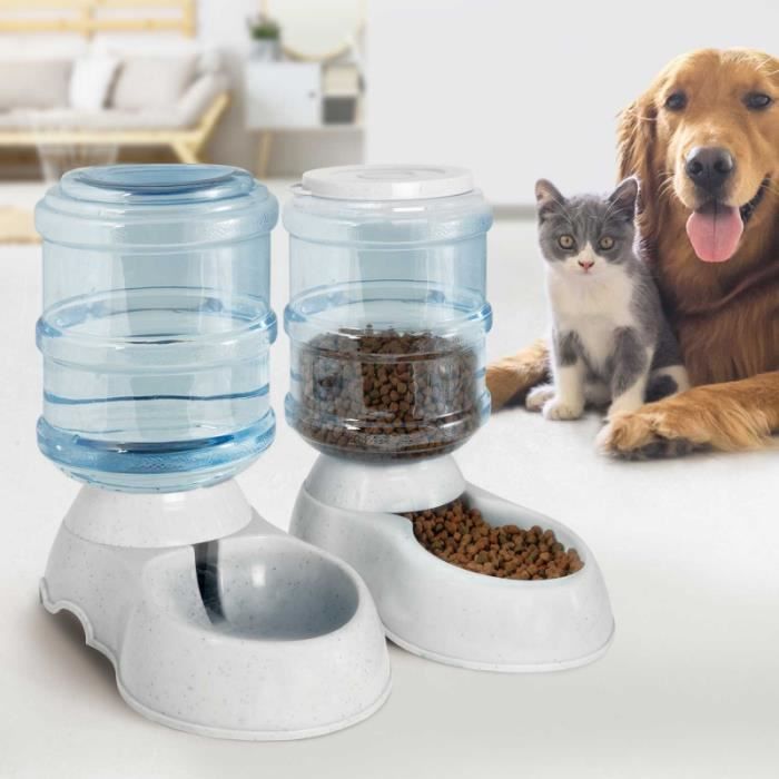 Distributeur croquettes et eau 3,75L pour chien et chat