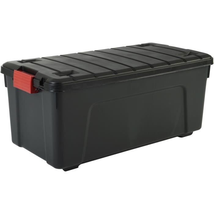 Lot De 5 Boîtes De Rangement Empilables ERGO - Taille 3 (24x17x12,6 Cm) - Rouge - Avec Compartiments Et Système Clip - Pour Atelier, Garage, Bricolage