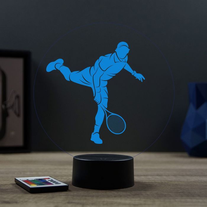 Lampe 3D Sport Tennisman – LED – Idée Cadeau – Fabriquée en France