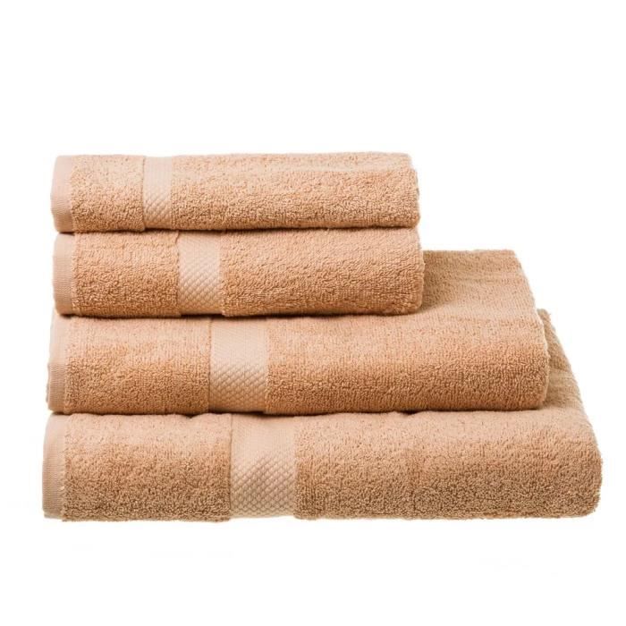 Pack de 6 serviette de bain 50 x 30 cm, serviette de toilette en 100% coton coloris beige - Longueur 50 x Profondeur 30 cm - Maison Pack de 6 serviette de bain 50 x 30 cm, serviette de toilette en 100% coton coloris beige - Longueur 50 x Profondeur 30 cm - Maison