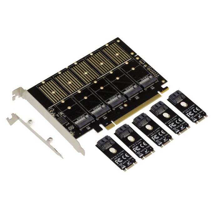 KALEA-INFORMATIQUE Carte contrôleur M2 PCIe x16 pour 4 SSD M.2 NVMe M Key avec Chipset ASM2824