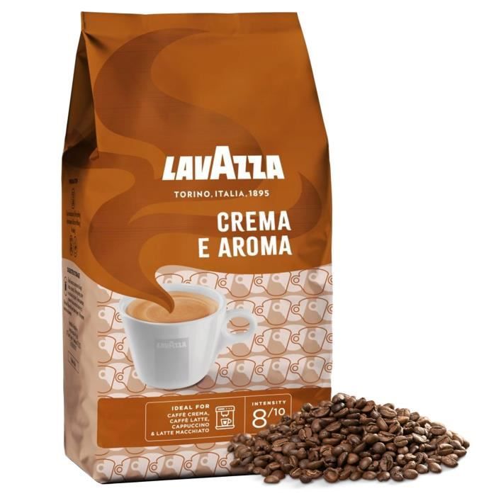 LAVAZZA Crema E Aroma - Un mélange de grains de café Arabica et Robusta moyennement torréfiés 1kg