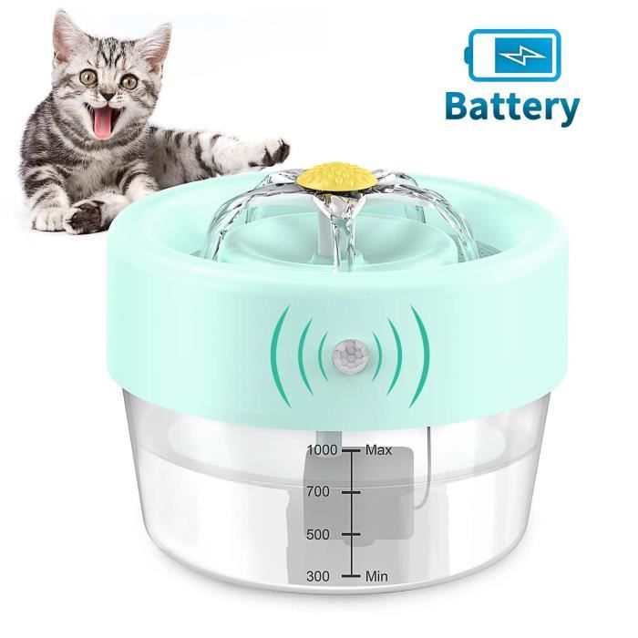 Meilleurs prix pour Fontaine à Eau pour Chat - MASBRILL - Pompe Ultra Silencieuse - Capacité 1L - Rechargeable - Bleu