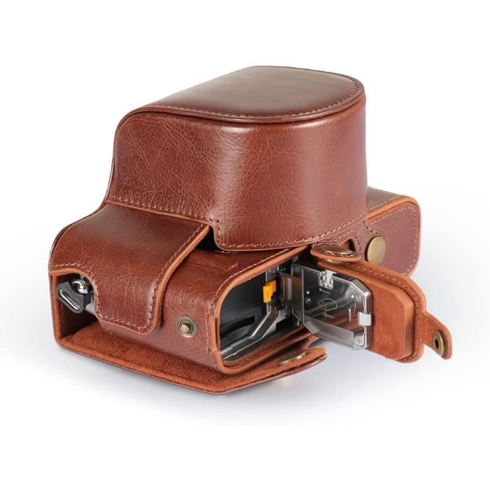 MegaGear MG2010 Ever Ready Étui en Cuir Compatible avec Nikon Z FC 16-50 mm Marron